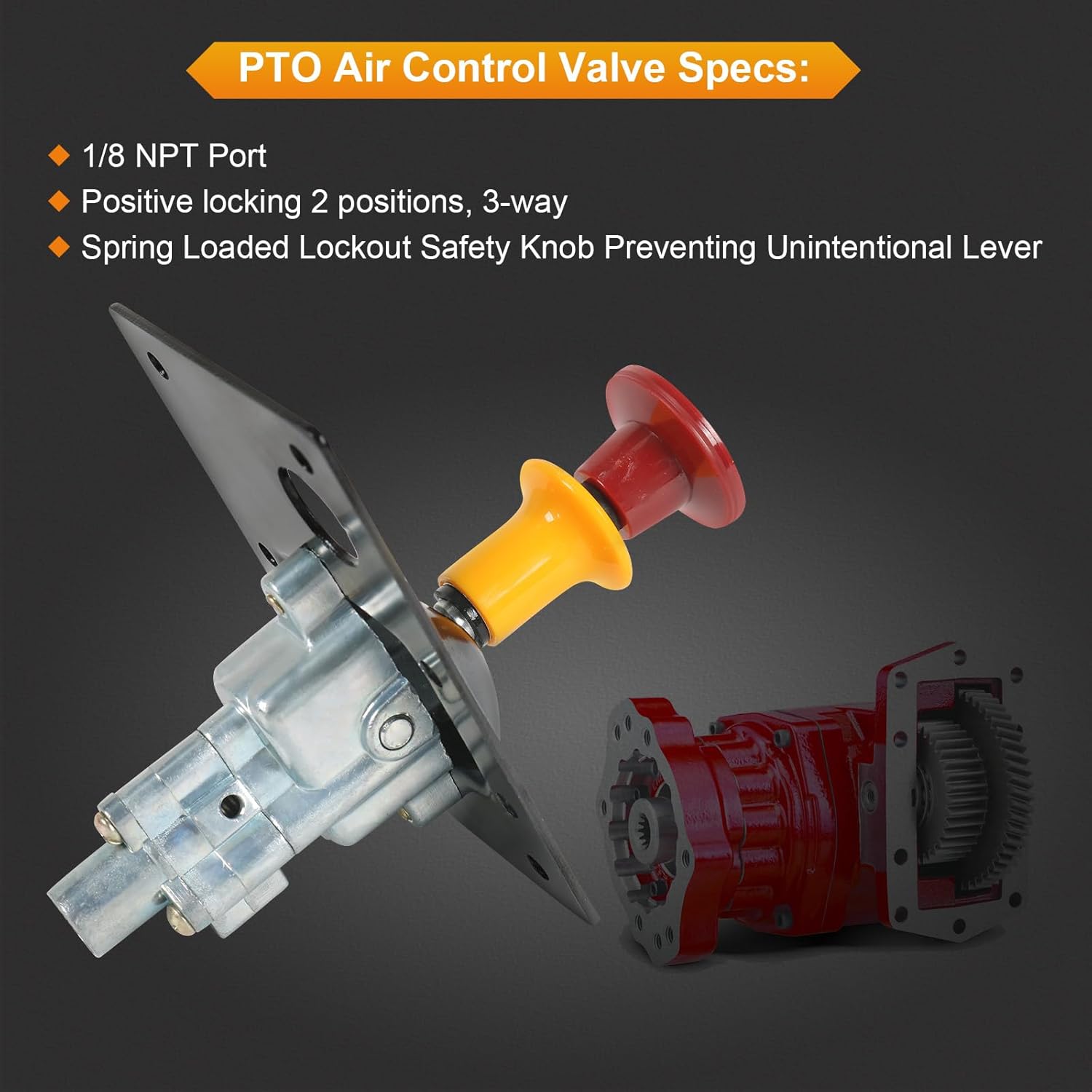 PTO Air Shift Control Valve Compatible with Parker Chelsea 328863X 118373 L-40716 2 Position 3 Way 1/8 NPT Port