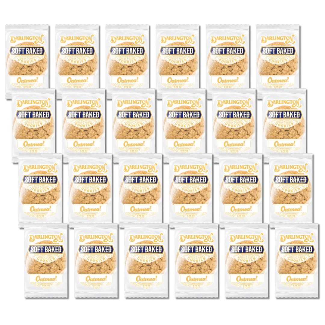 Soft Oatmeal Cookies – Individually Wrapped, 0.83 oz Each | Shelf-Stable, Chewy Baked Snacks for Grab-and-Go, Vending & School Lunches | No Preservatives, Ready to Eat (Pack of 24)