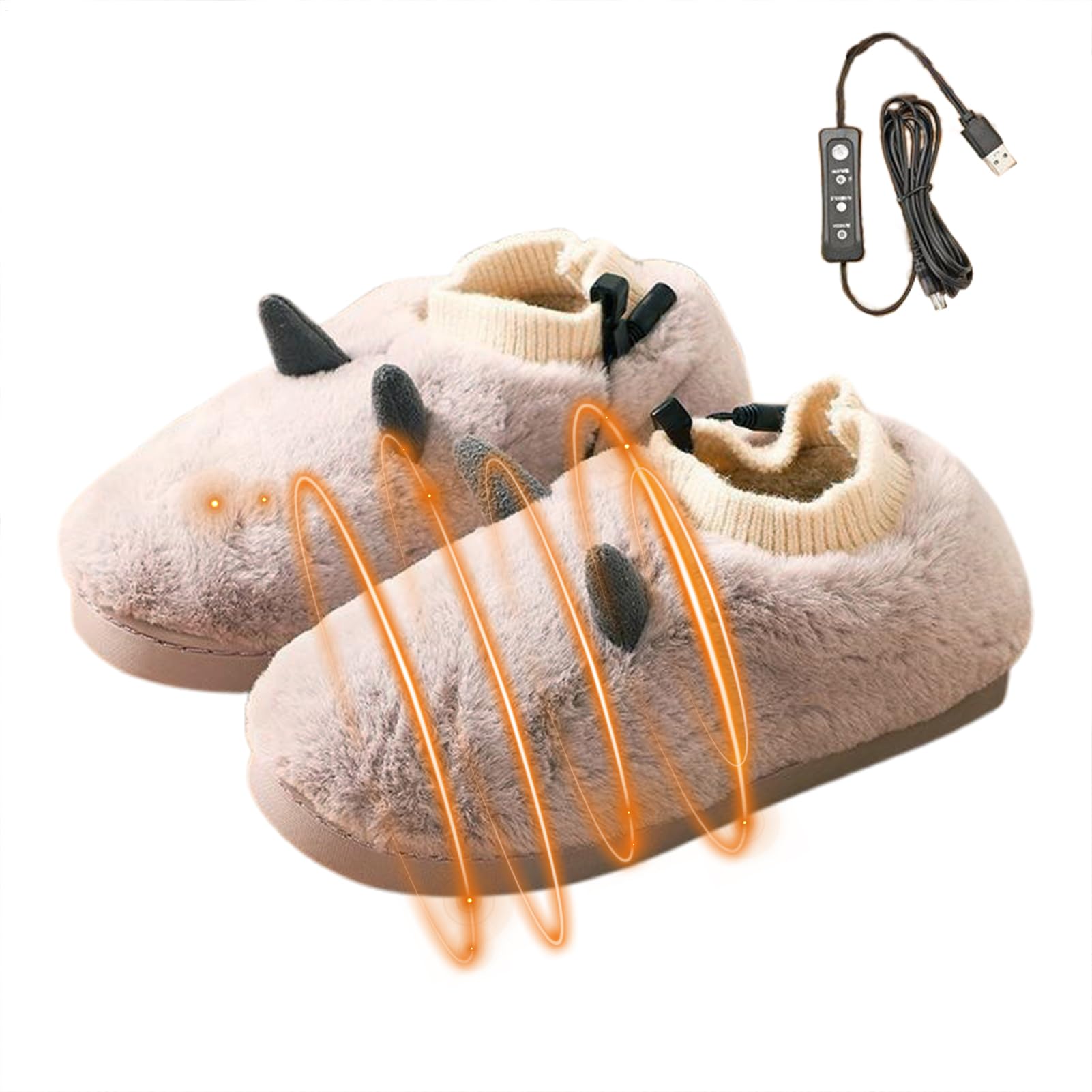 Scaldapiedi ricaricabili, pantofole riscaldate in peluche, scarpine riscaldate per piedi pelose, scarpe riscaldate per donne e uomini