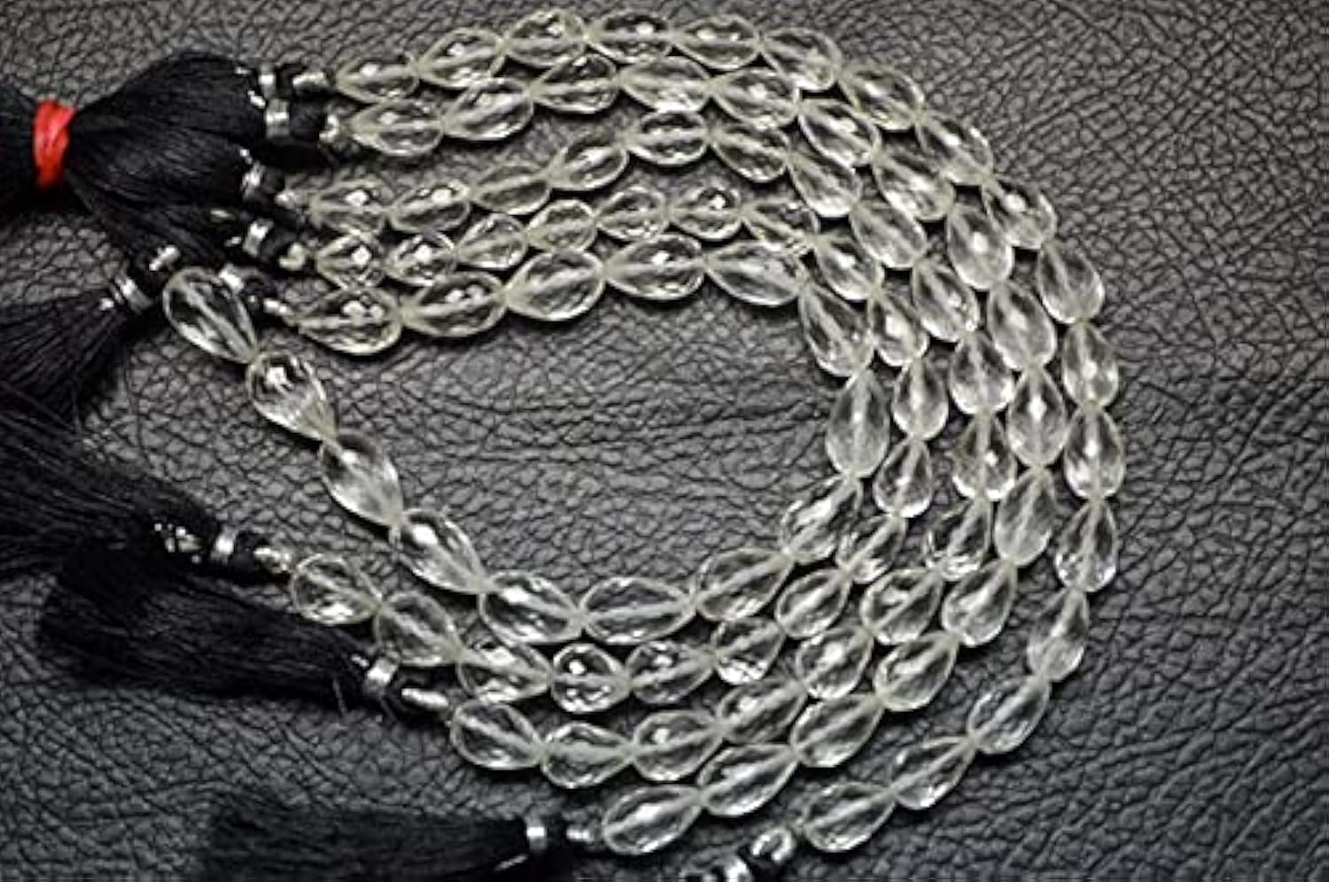 Briolettes en cristal de roche facetté haut de gamme, gouttes de quartz pur pour joaillerie