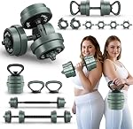 IMFit Adjustable Dumbbell Set (5 - 52.5 lbs) Single/ Pair(Set of 2) with Free Hand Grip | 15 Adjustable Weight Settings (Colour-Black) IMFit 2026 AIO Dumbbells (1.65lbs - 30/52/85lbs) Barbell, Kettlebells, Push up Stand (Colour-Grey) | Space Efficien