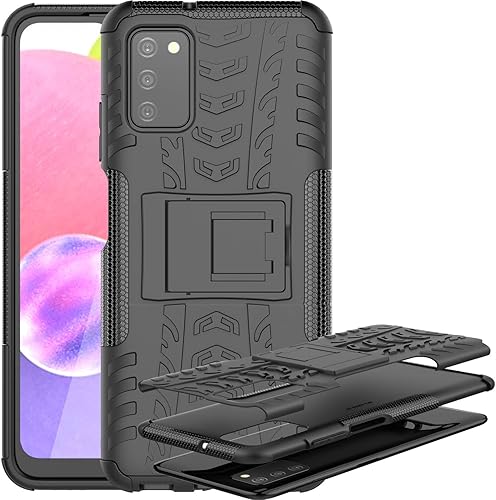 CCSmall Funda para Samsung Galaxy A03S, diseño de patrón de neumáticos híbrido TPU+PC Material doble capa de protección a prueba de golpes con
