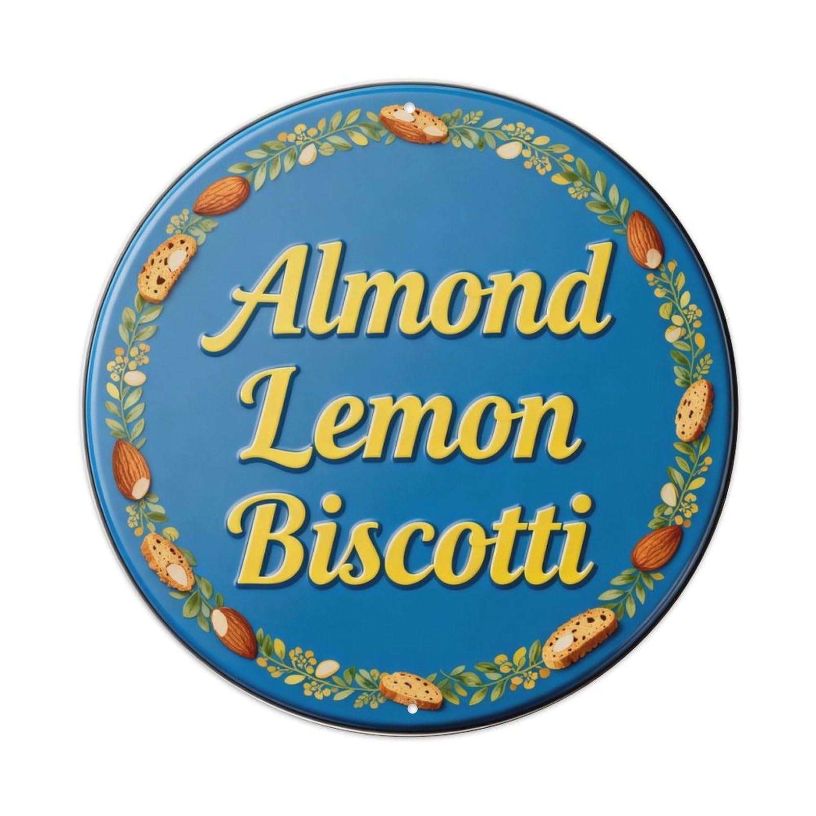 Almond Lemon Biscotti Metal Tin Sign Plaque