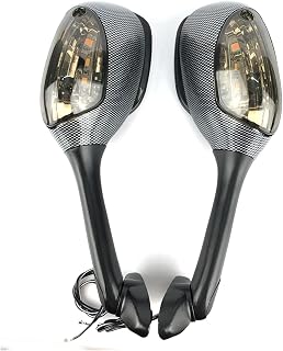 HCPGBGLBTF Espejos laterales retrovisores de la motocicleta DIRIGIÓ Gire Signal Light Mirror 2005 2006 2007 2008-10-10 K6 k7 k8 Apto for suzuki GSXR 600 750 1000 Espejos laterales y accesorios para mo