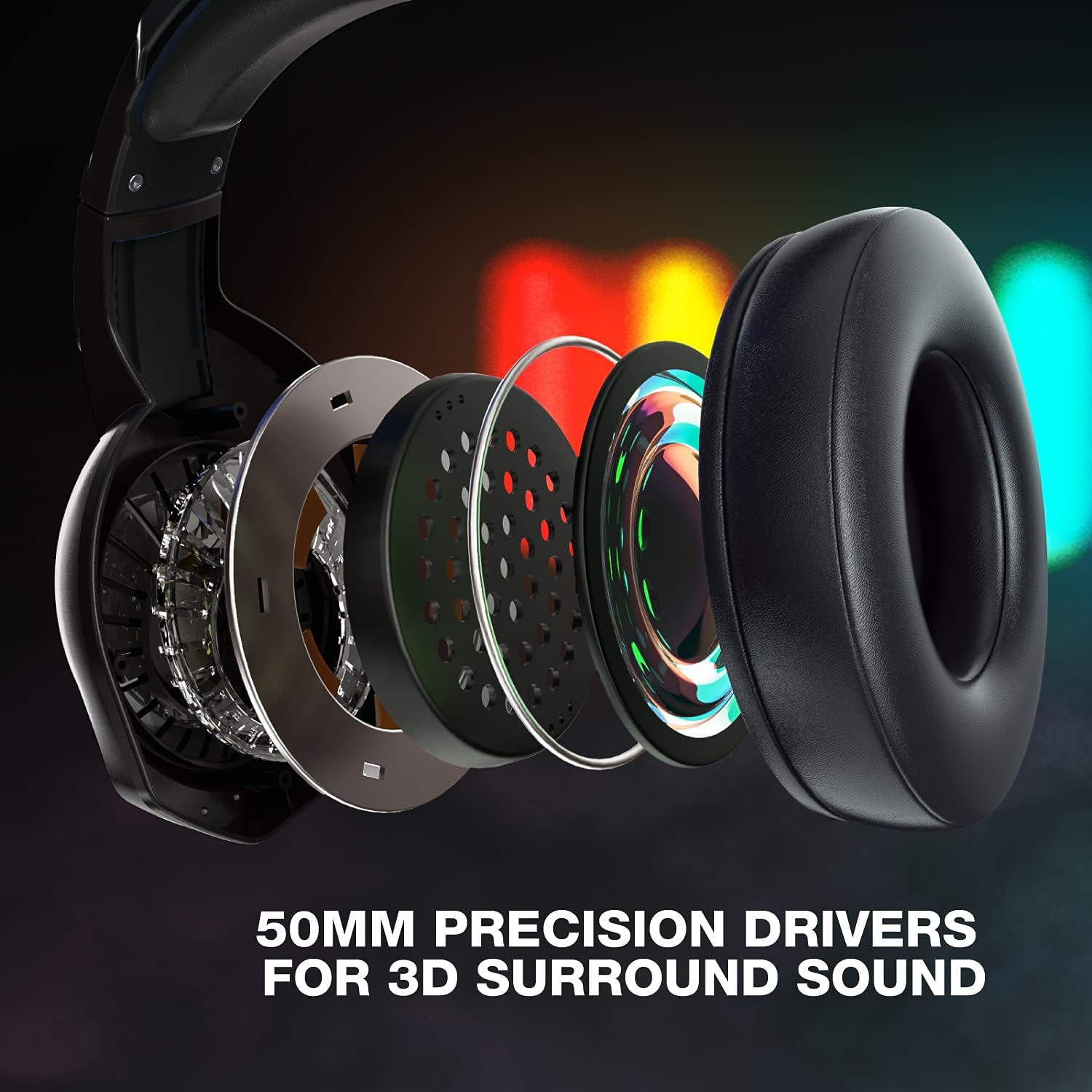 Gaming Headset for PS4, PC Headphones with Microphone LED Light Mic for Nintendo Switch PS5 Playstation Computer, K6(Black)