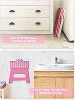 Vista 86 de Dyforce Taburete plegable de 13 pulgadas, taburetes resistentes para adultos y niños, taburetes de pie compactos, taburete plegable ligero