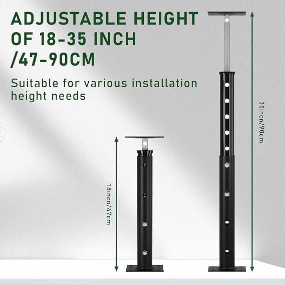 【Upgraded】 2 Pack Adjustable House Floor Jacks Post Pole for Leveling,Height 18 to 35 Telescoping Jack for Temporary Support,Black