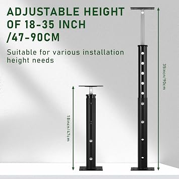 【Upgraded】 2 Pack Adjustable House Floor Jacks Post Pole for Leveling,Height 18 to 35 Telescoping Jack for Temporary Support,Black