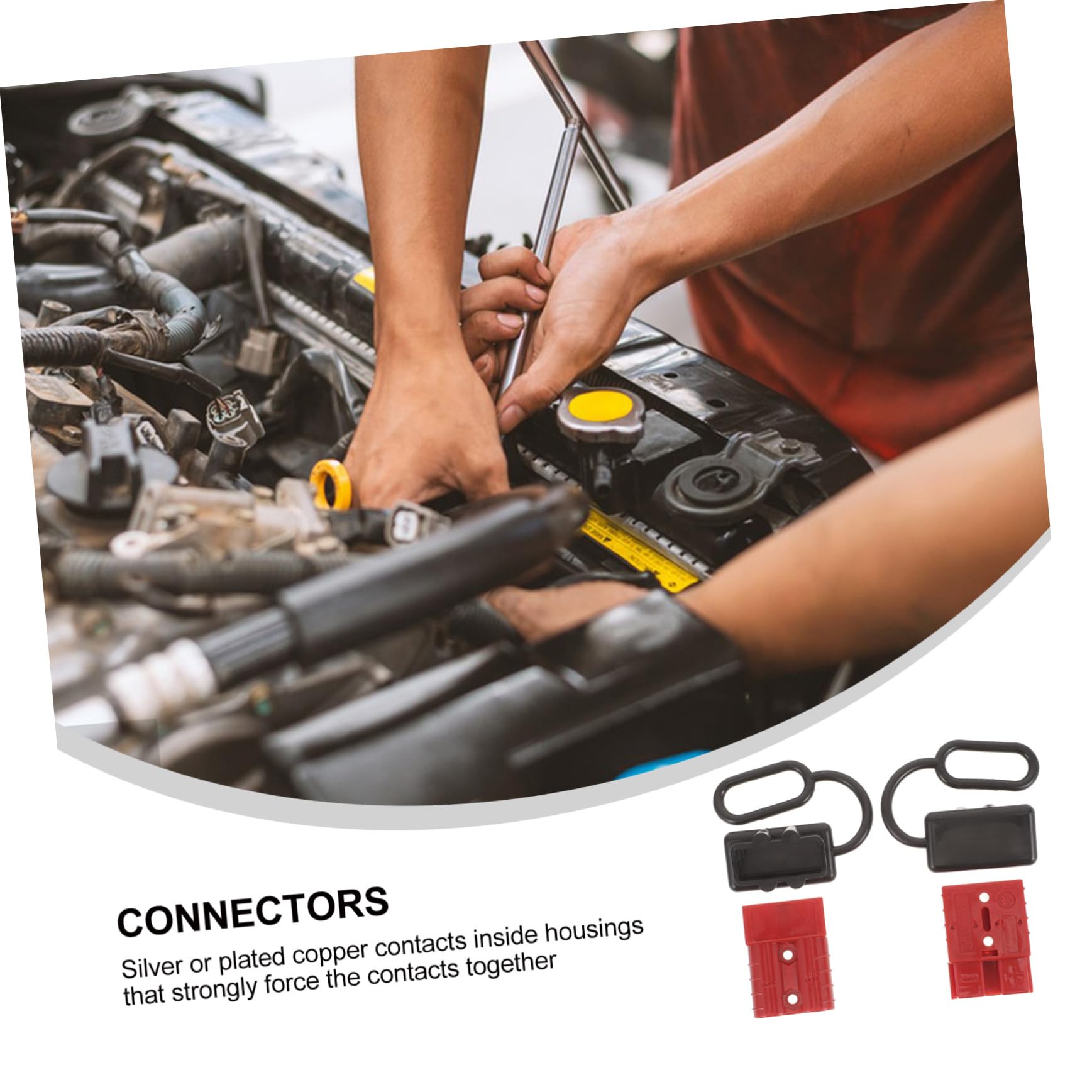 Connettore di Potenza a Due Poli Rosso A0190 per Moduli di Alimentazione e Verricelli, con Rivestimento in Rame e Argento, Protezione Ul94 V-0, Connessione Rapida e Sicura
