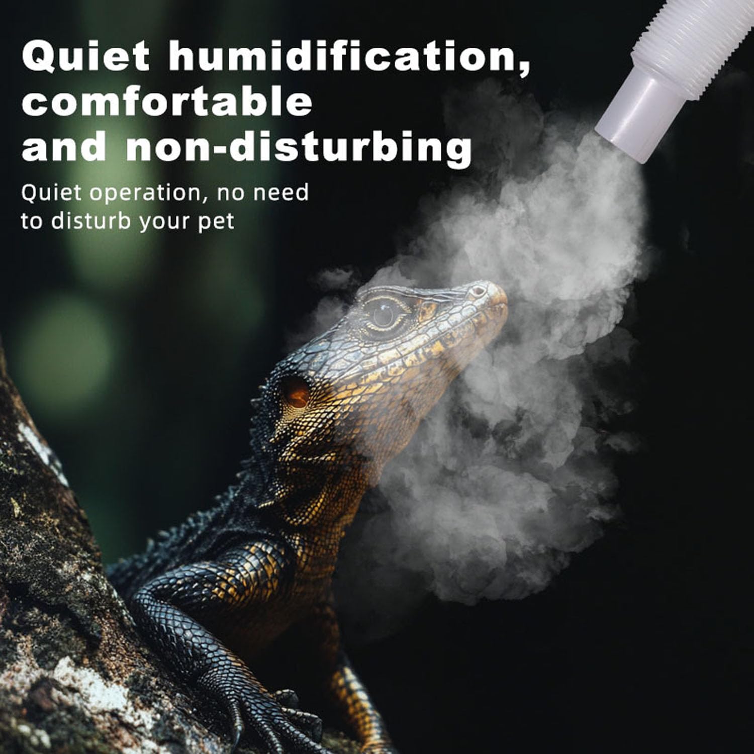 Humidificador nebulizador para reptiles, 4 L con doble tubo de extensión, niebla pesada para alta humedad, creando un ambiente de selva tropical para anfibios, tortugas y ranas