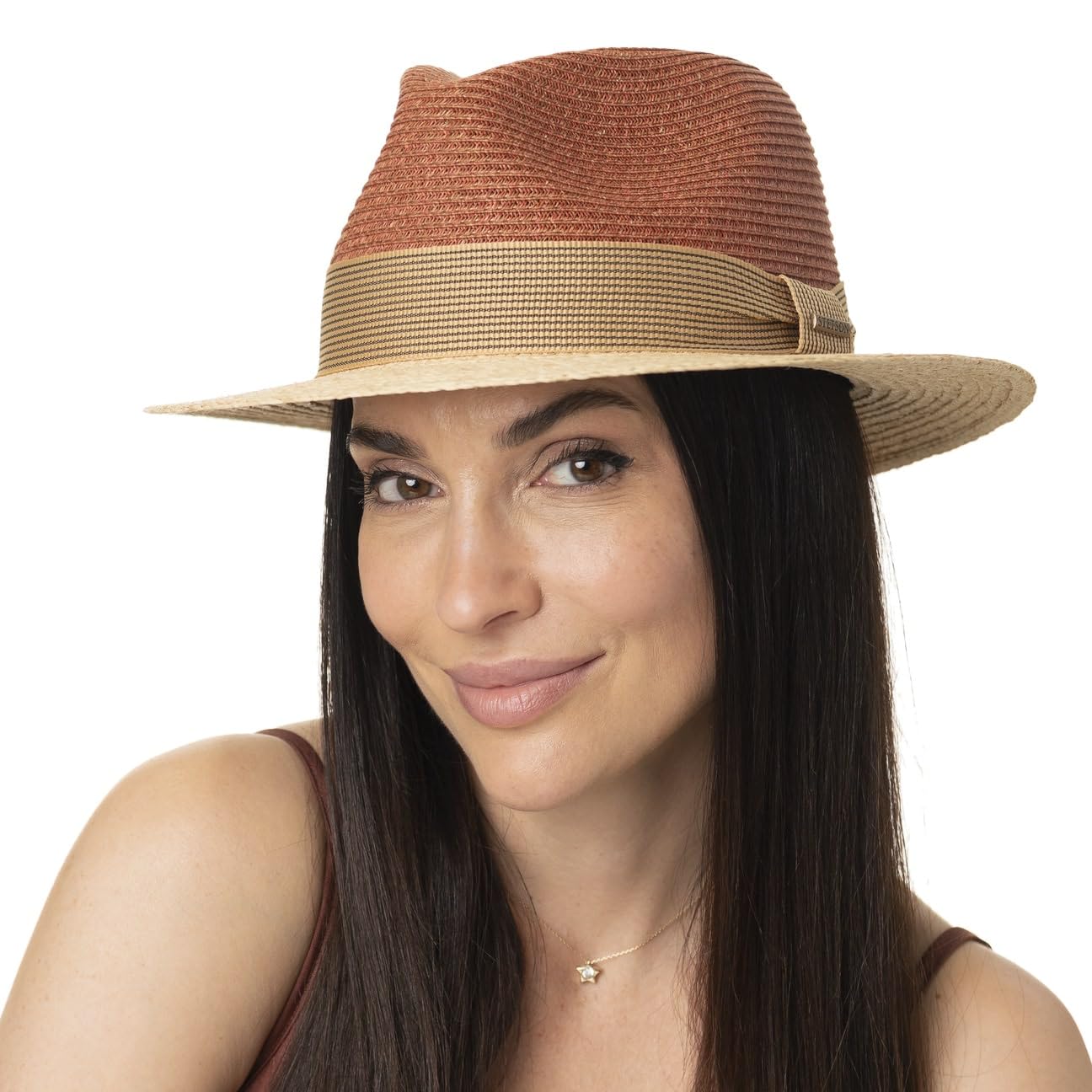 Stetson Twotone Traveller Sombrero Bicolor con Banda de Tela Hombre Primavera Verano