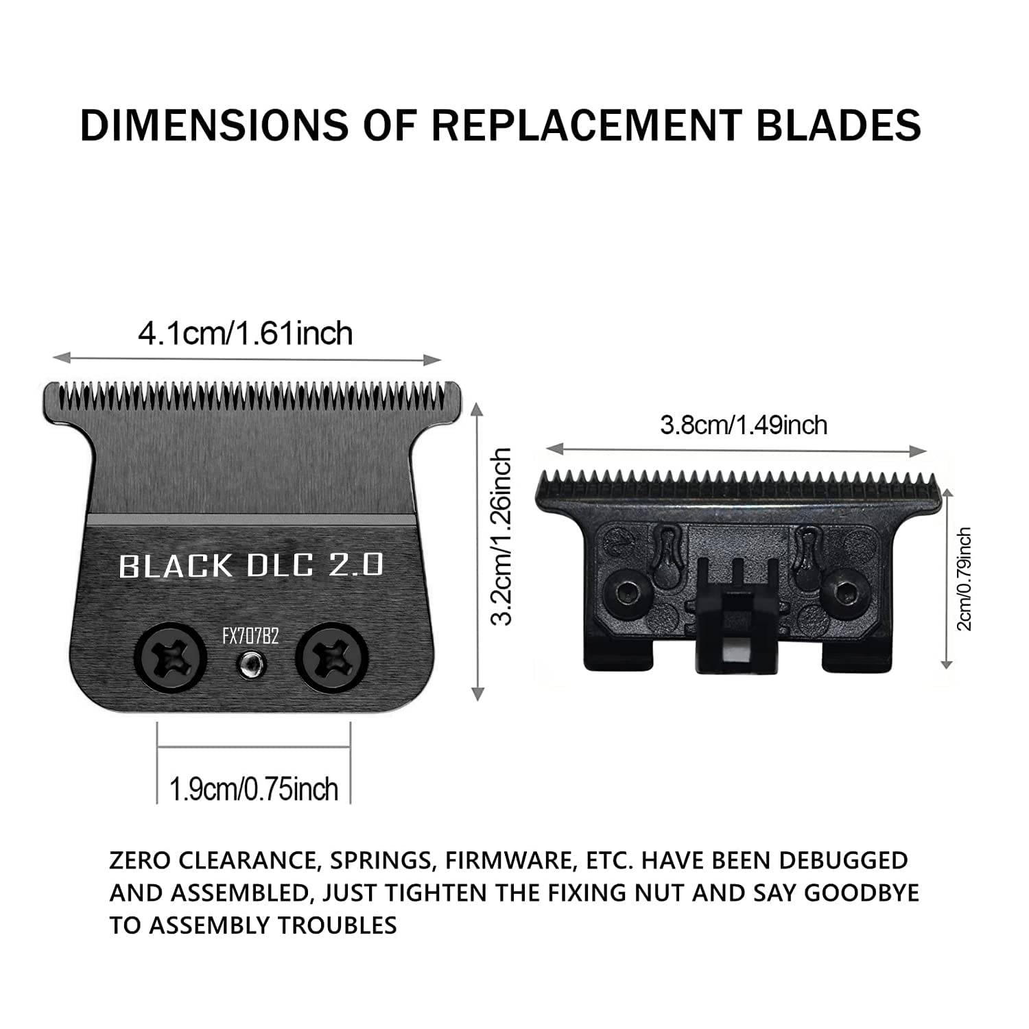 FX707B2 DLC Replacement Blades Compatible with BaBylissPRO Hair Trimmers FX787 and LoPROFX Trimmers FX726 - Image 3