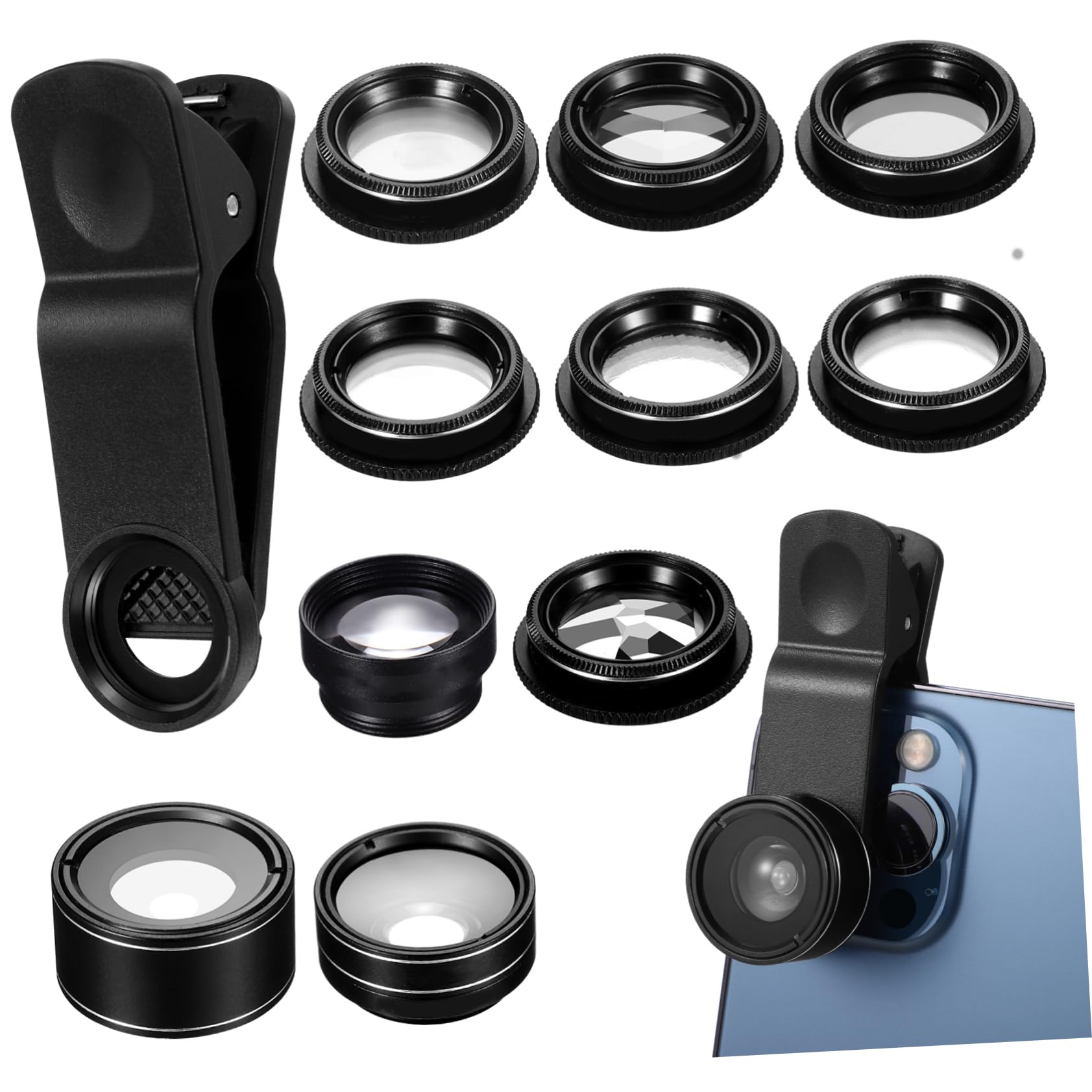 jojofuny 3 Juegos Lente de cámara para teléfono móvil Lente Duradera cpl para teléfono Macro lapto portàtils s de Ojo de de Ojo de del teléfono Embalaje: TPU