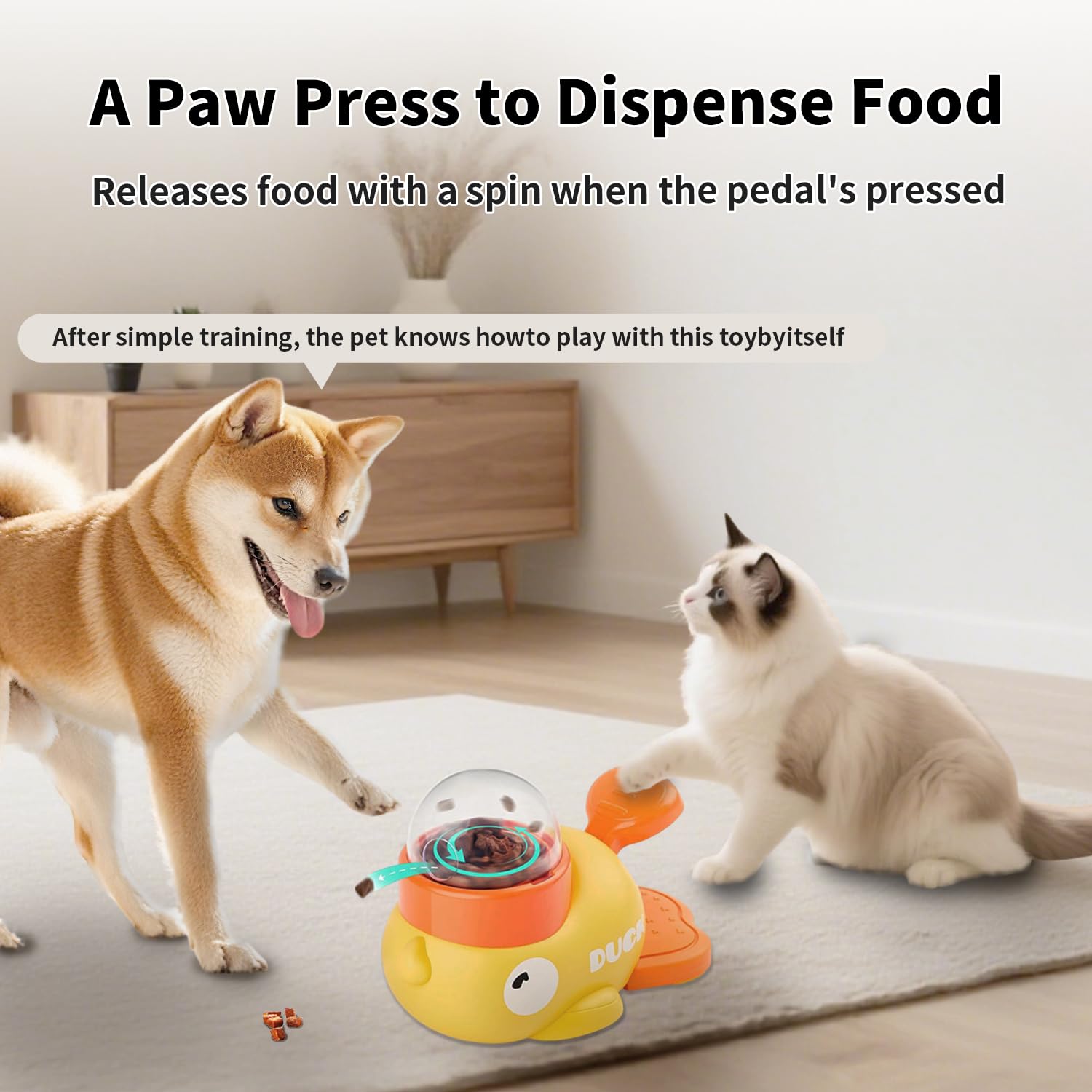 Alimentador de rompecabezas de pato para perros, juguetes interactivos de alimentación lenta con dispensador de golosinas para aumentar el coeficiente intelectual, estimulación mental y evitar la