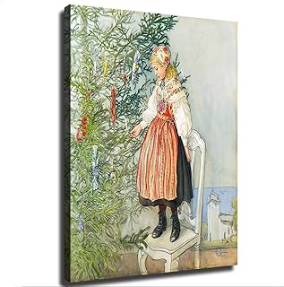 VAKUUM Swedish Christmas By Carl Larsson Poster Canvas Painting Wall Art HD Picture Printing Artwork Modern Office Living Room Bedroom Background Wall Home Decor (08×10inch-No Framed)