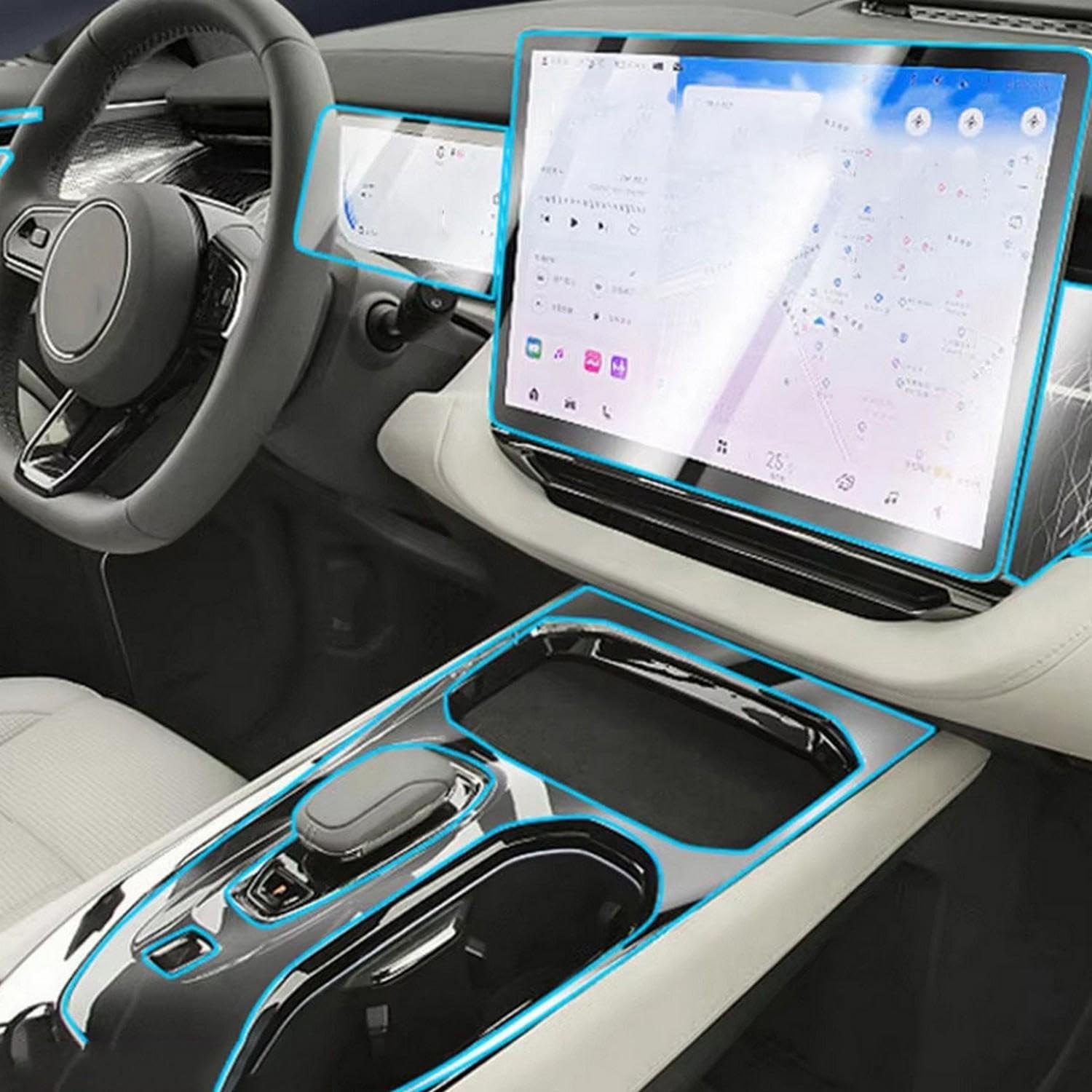Écran de contrôle ZEEKR 009 EV protection TPU évite rayures console centrale
