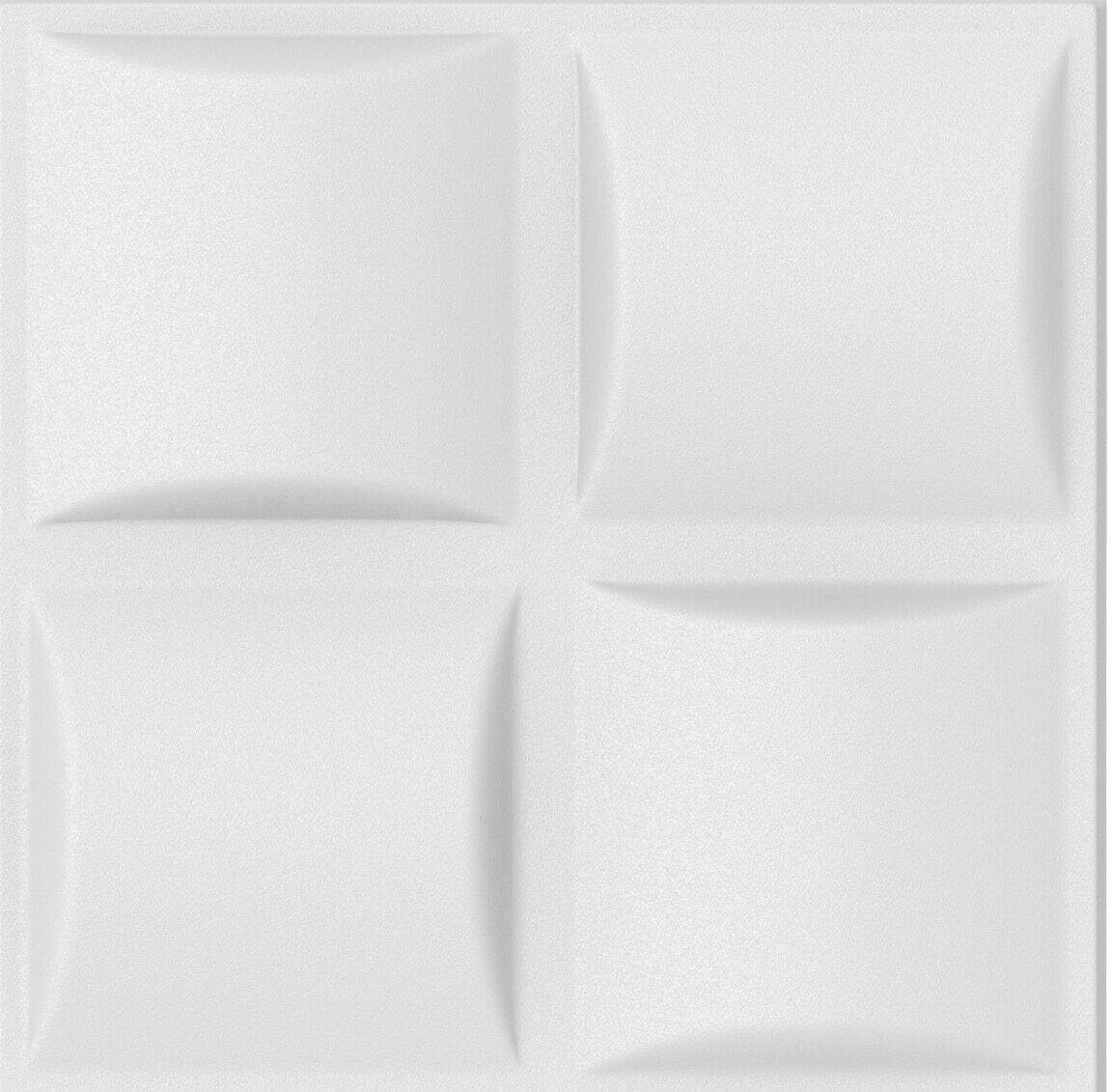 Polystyrene Decorative Foam 3D Wall/Ceiling Tiles Panels"Pled" White (4 sq/m (16 Tiles))