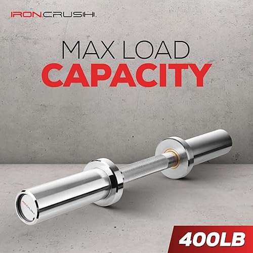 Miniatura 2 de Iron Crush Olympic Dumbbell Handle - Loadable Bar with 1.2mm Medium Knurling - Heavy-Duty Alloy Steel with Chrome