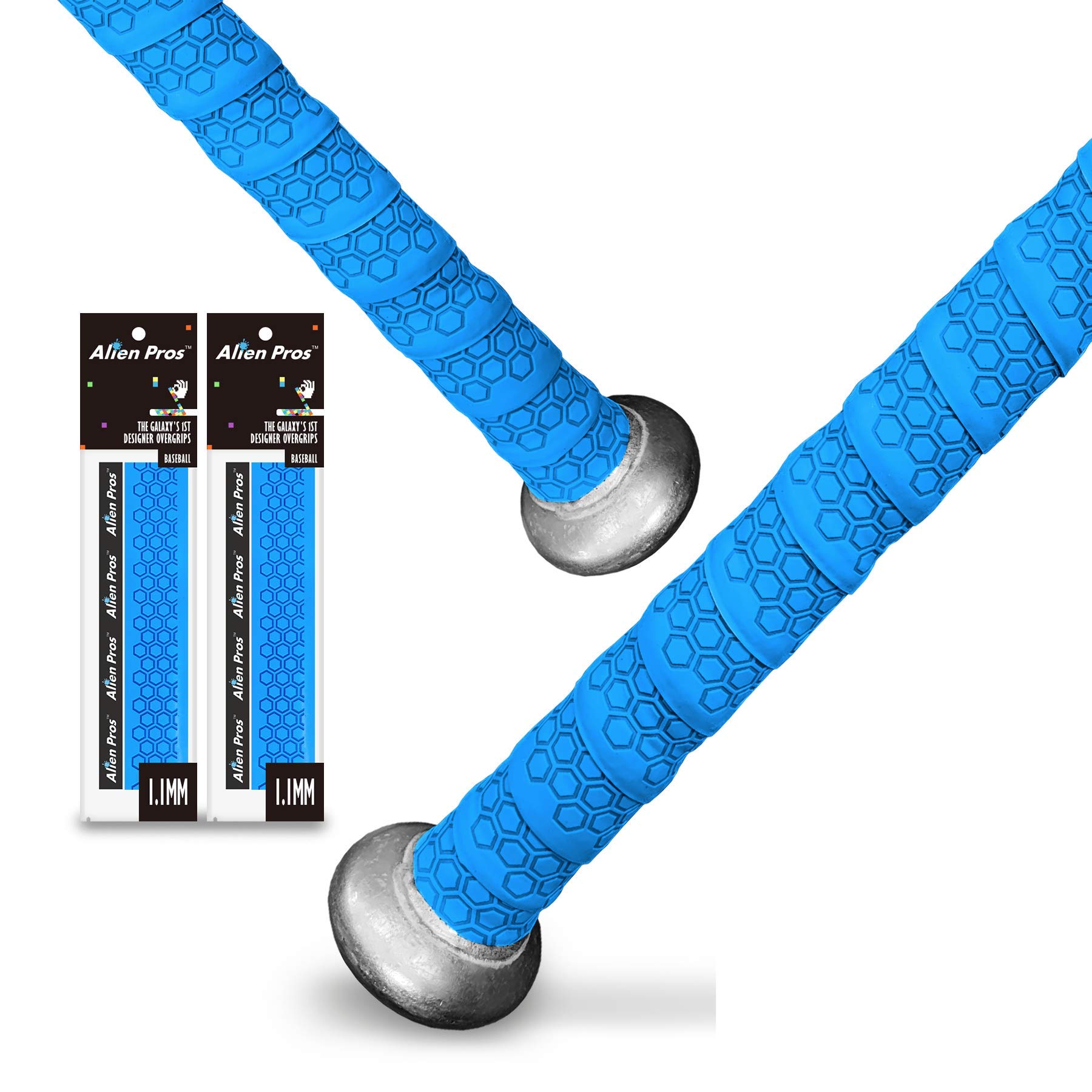 Alien Pros Bat Grip Tape for Baseball (2 Grips/4 Grips) 1.1 mm Precut and Pro Feel Bat Tape Replacement for Old Baseball bat Grip Wrap Your Bat for an Epic Home Run (2 Grips/4 Grips)