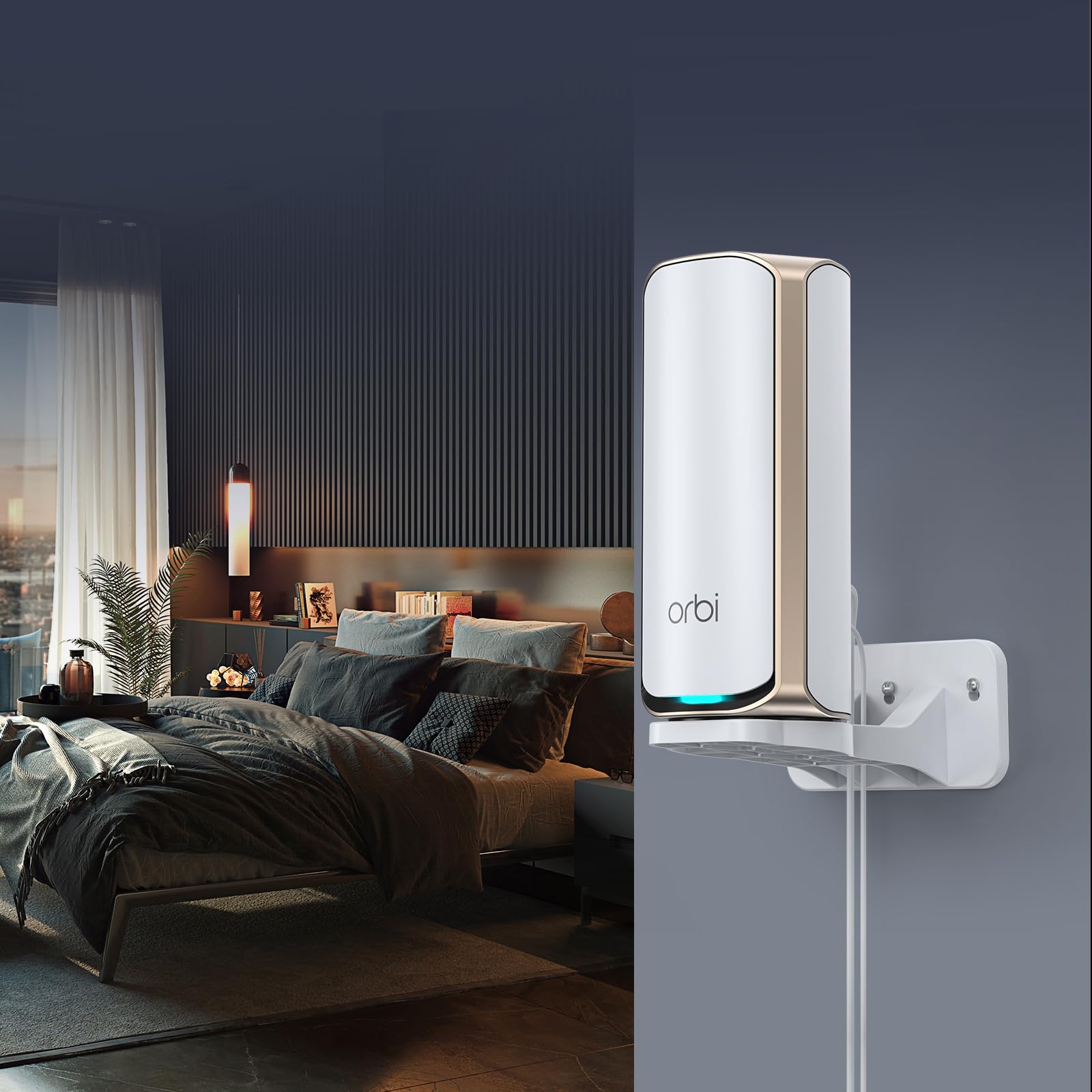 Support mural pour routeurs Orbi WiFi 7 – Compatible avec les systèmes de maille Orbi 970, 870, 770 et Nighthawk WiFi 7, support sécurisé Orbi pour économiser de l'espace et augmenter le signal