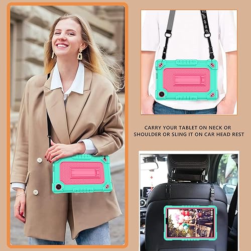 Miniatura 7 de Funda protectora para tablet TCL Tab 8 Plus, correa para el hombro, silicona suave y parte trasera dura, a prueba de golpes, para TCL Tab 8 PlusTCL