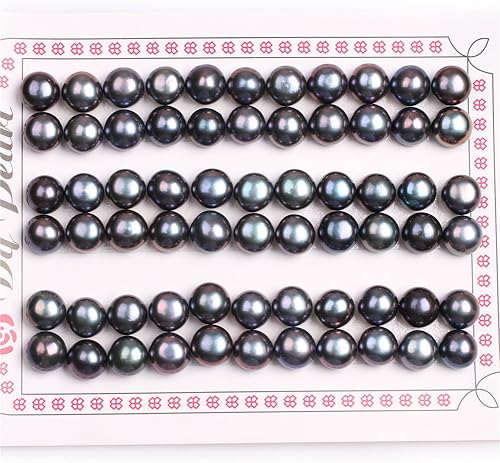 Miniatura 3 de 0.315in - 12 0.315in 30 pares de perlas cultivadas en agua dulce de grado AAA, color rosa claro medio perforadas para hacer aretes y aretes, Piedra