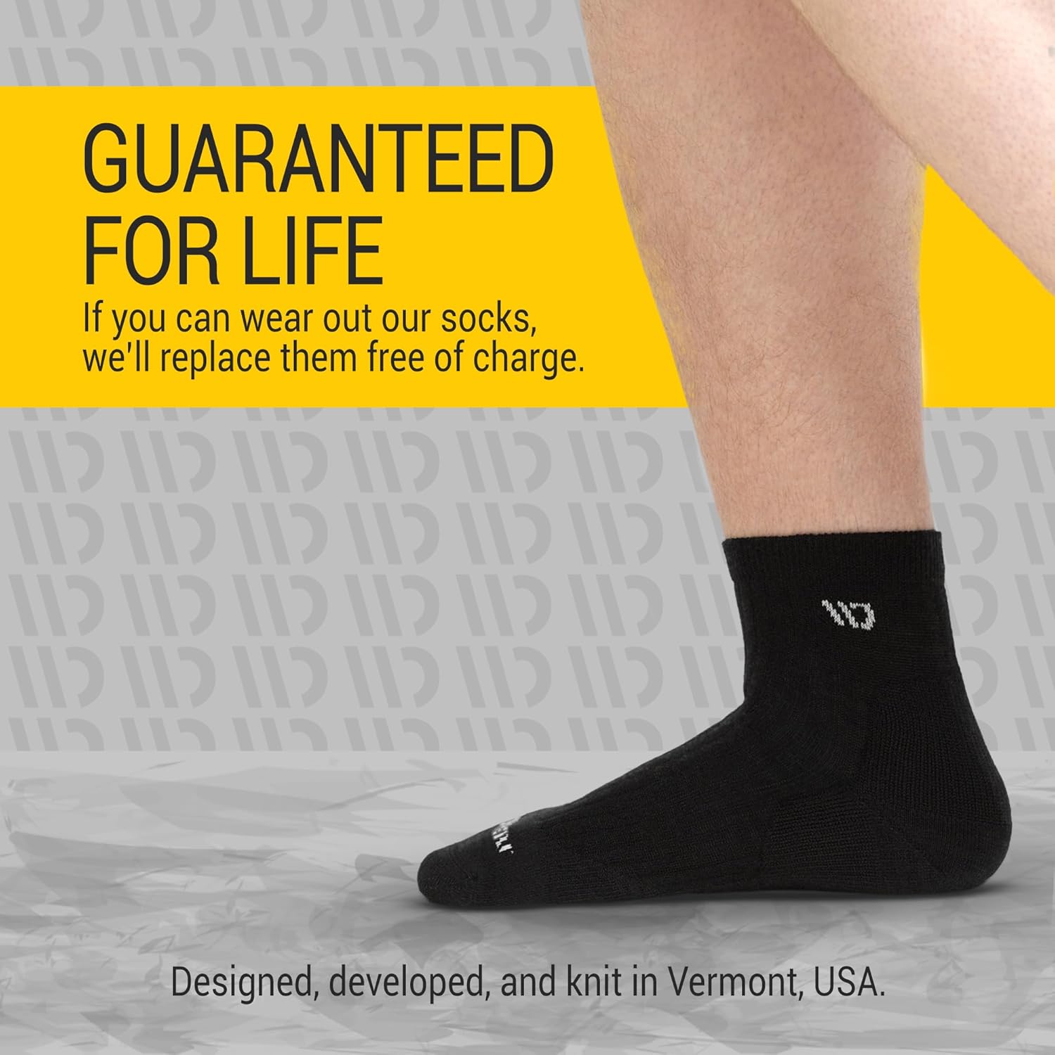 Wide Open Quarter Merino Wool Socks for Men Everyday Basic Wide Ankle Socks for Wide Feet (Style 9004) - Image 4