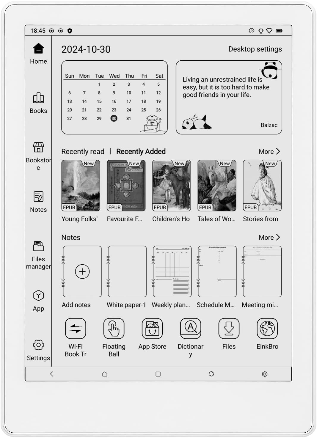 M8 | 7.8″ eReader | HD 300PPI Eink Screen | Octa-core 2.2Ghz | 4+64G | 1TB TF Slot Expansion | Android14 | WiFi | BT5.2 | Double Microphone/Speakers | G-Sensor | Support Google Play | White M8 | 7.8″ eReader | HD 300PPI Eink Screen | Octa-core 2.2Ghz | 4+64G | 1TB TF Slot Expansion | Android14 | WiFi | BT5.2 | Double Microphone/Speakers | G-Sensor | Support Google Play | White