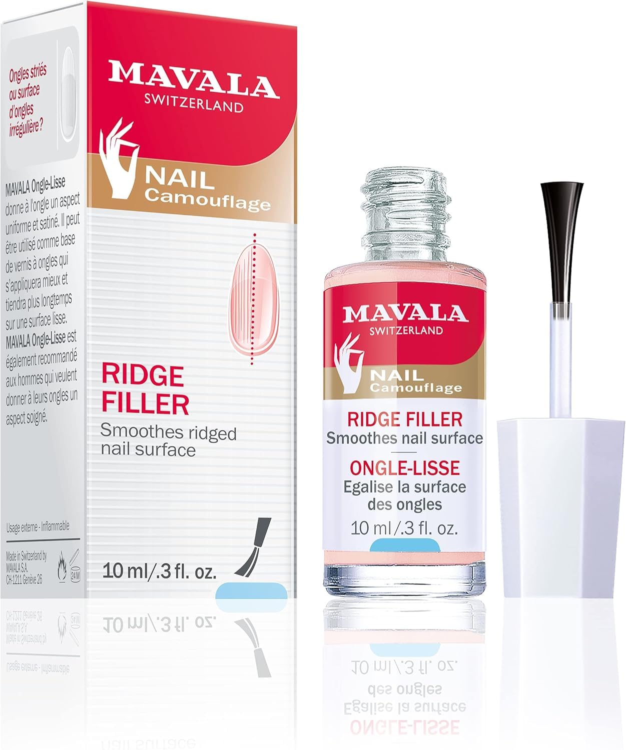 MAVALA Base Coat, Ridge Filler for a Smooth Nail Surface | Satiny, Matte Finish | Prolongs Duration of Manicures | Evens Out Irregularities (0.3 Ounce