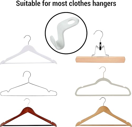 Miniatura 6 de Paquete de 60 ganchos para colgar ropa blanca, clips extensores, mini perchas para ahorrar espacio, gancho extensor para colgar ropa, gancho para