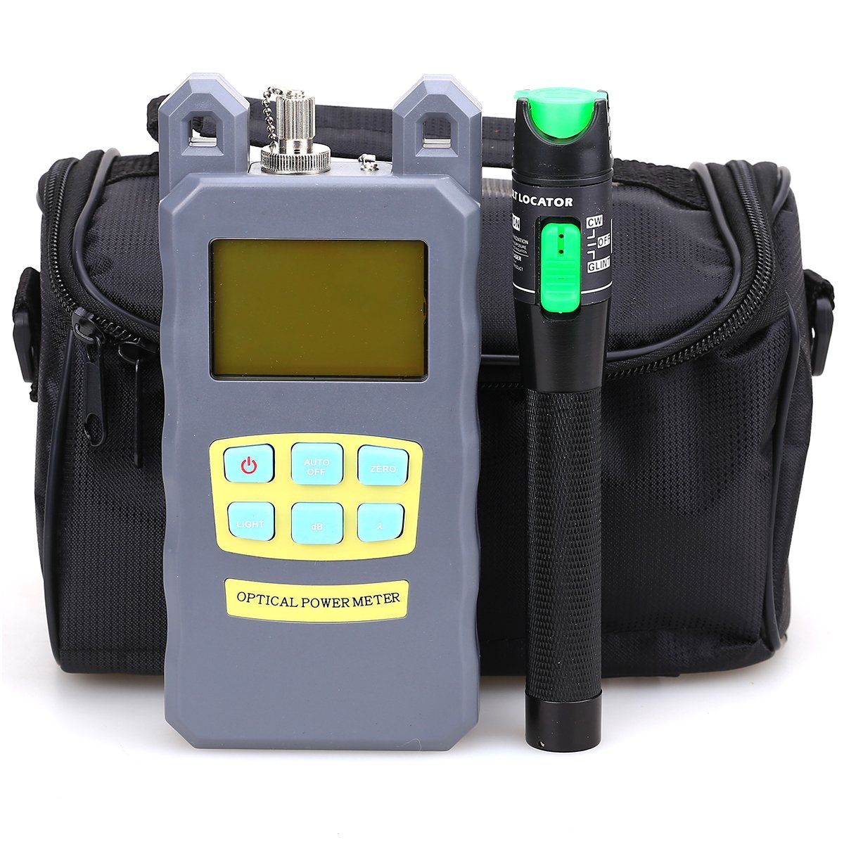 Cruiser Kit de herramientas de fibra, localizador visual de fallos 3 en 1, medidor de potencia óptica (-70dBm ~ +10 dBm), bolsa de herramientas de fibra vacía, FC/SC/ST, 20 KM, medición OTDR