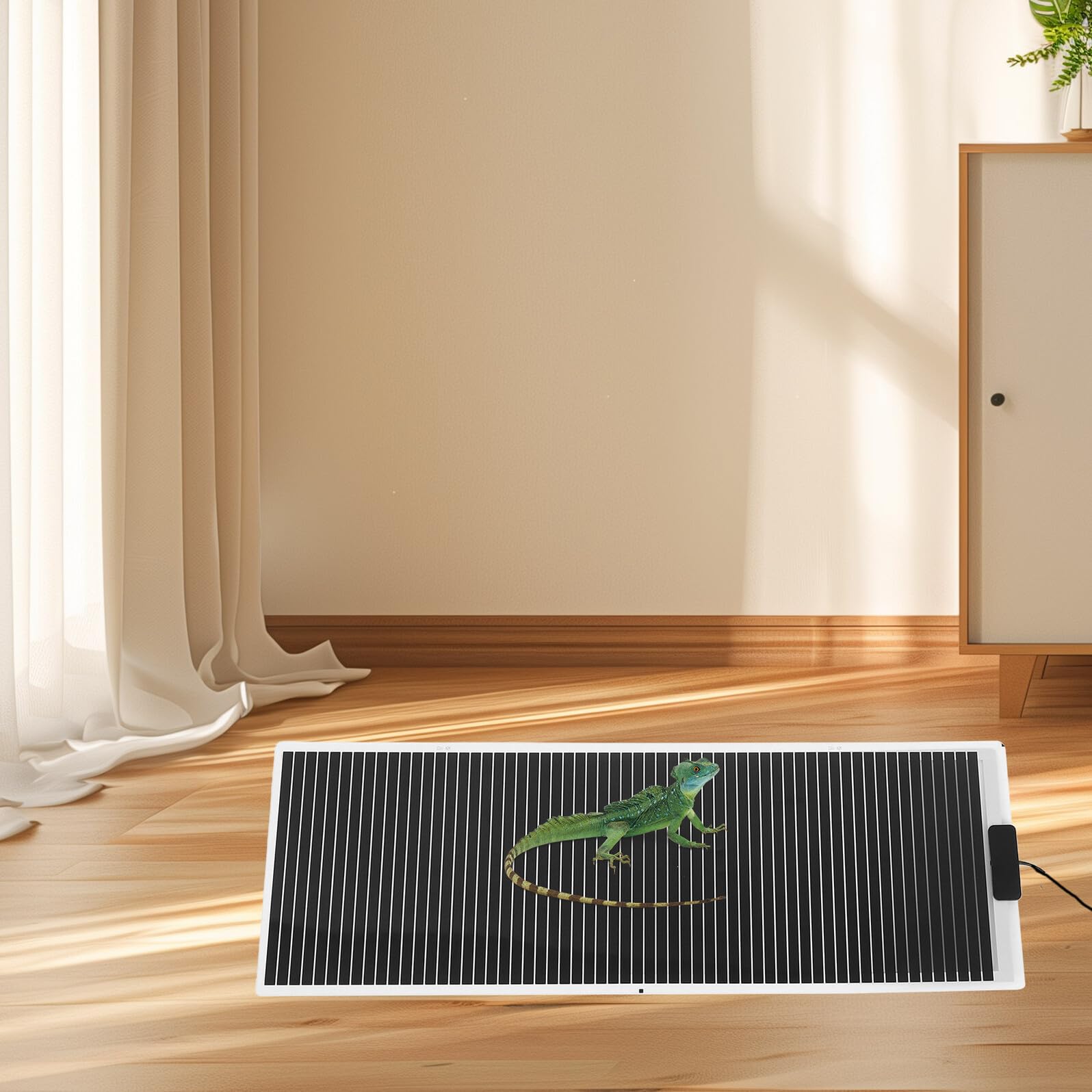 Manta Térmica para Terrarios Reptiles con Control de Temperatura Ajustable 45W Tamaño 28X80 CM Compatible con Recipientes de Vidrio Enchufe Europeo para Tortugas y Serpientes