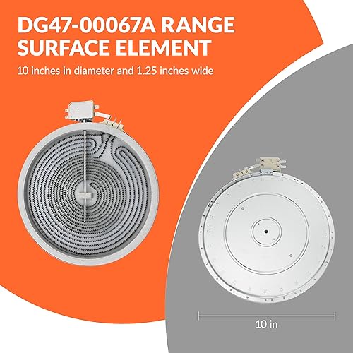 Miniatura 2 de MEE62385201 DG47-00067A Elemento de superficie radiante dual de 10 pulgadas, apto para estufa L.G Electric Range Sam.sung - Reemplaza Mee62385201
