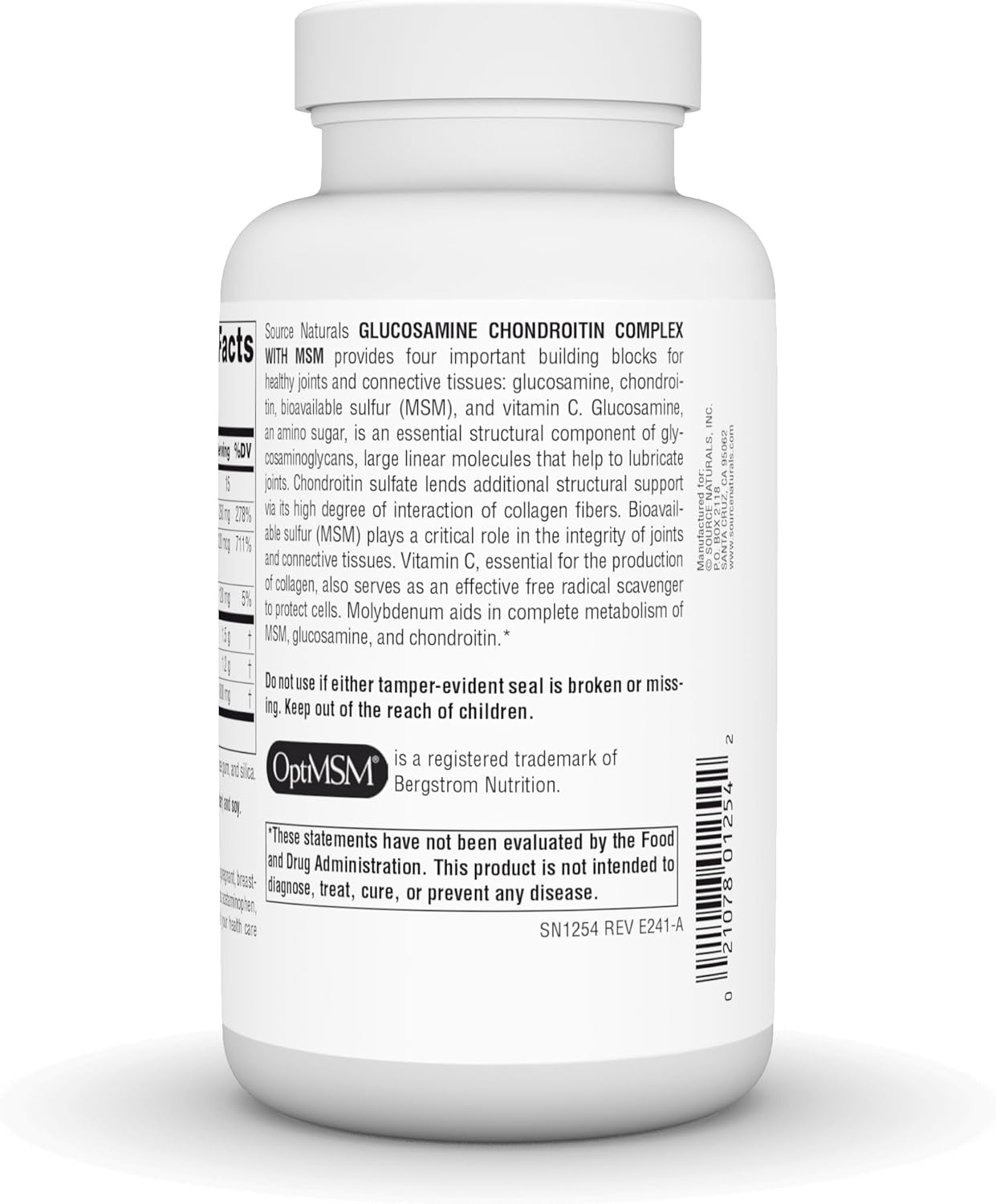 Source Naturals Glucosamine Chondroitin Complex with Msm - 120 Tablets