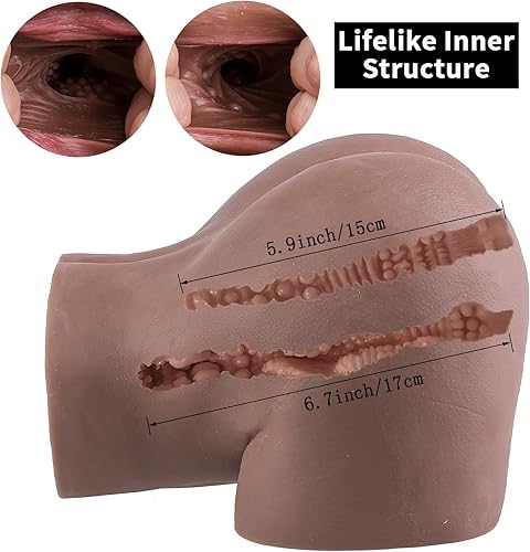 Miniatura 5 de Masturbador masculino realista con vagina y sexo anal, muñeca de bolsillo y coño, masturbadores realistas de culo de burbujas, juguetes sexuales