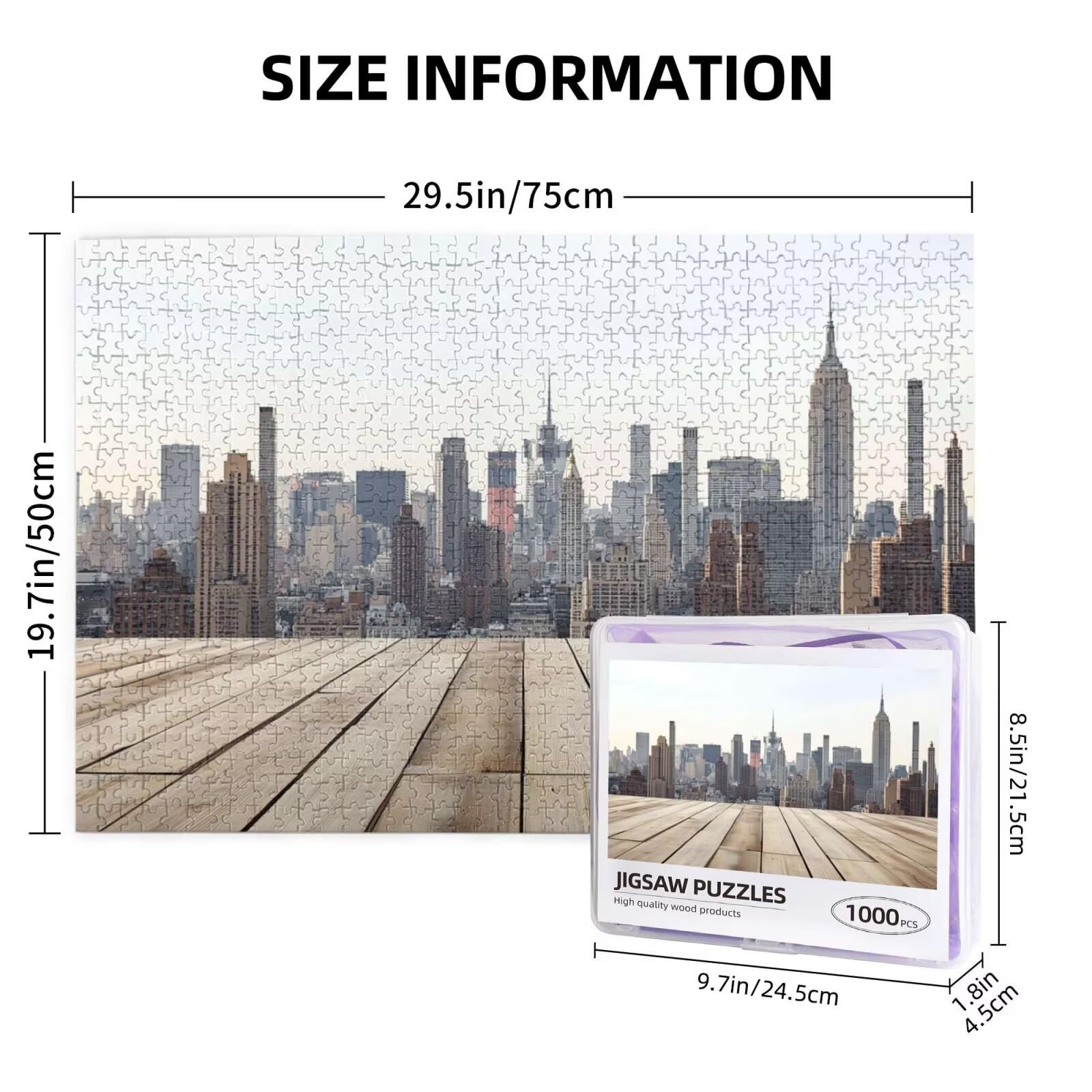 Miasto Puzzle 5000 Pieces Krajobraz Puzzle Dorośli Początkujący z pudełkiem prezentowym, DIY Interaktywna Puzzle Rodzinna wymagająca gra, Relief Relief Home Wall Decor Art Prezent dla mężczyzn 100 x