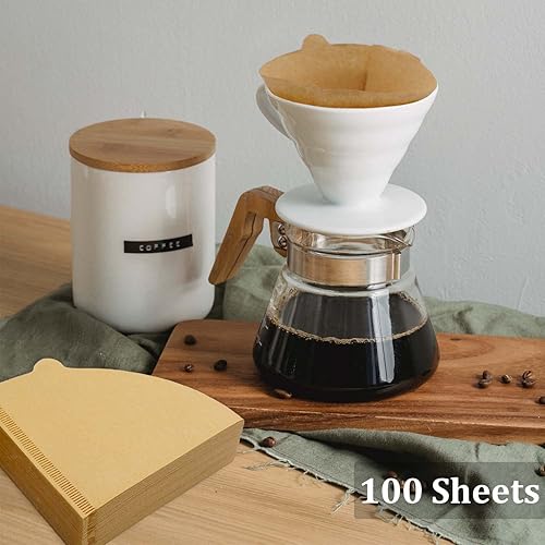 Miniatura 7 de Filtros de café con cono 01, 100 unidades de café natural sin blanquear, 1-2 tazas desechables de papel de café, compatibles con V60 y filtro de
