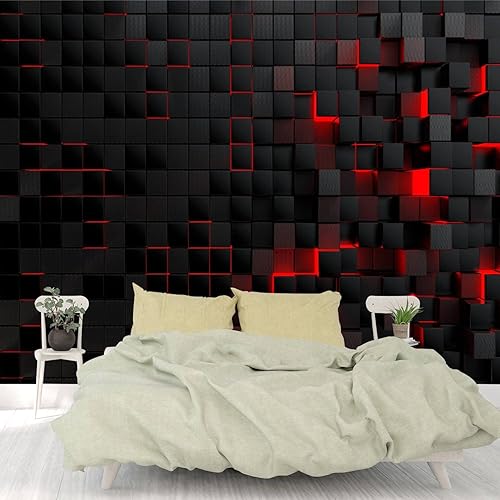 Miniatura 7 de FEWEGRWEFW Papel tapiz extraíble de diseño 3D moderno para dormitorio sala de estar cubos futuristas abstractos con forma de cubo 3D papel tapiz