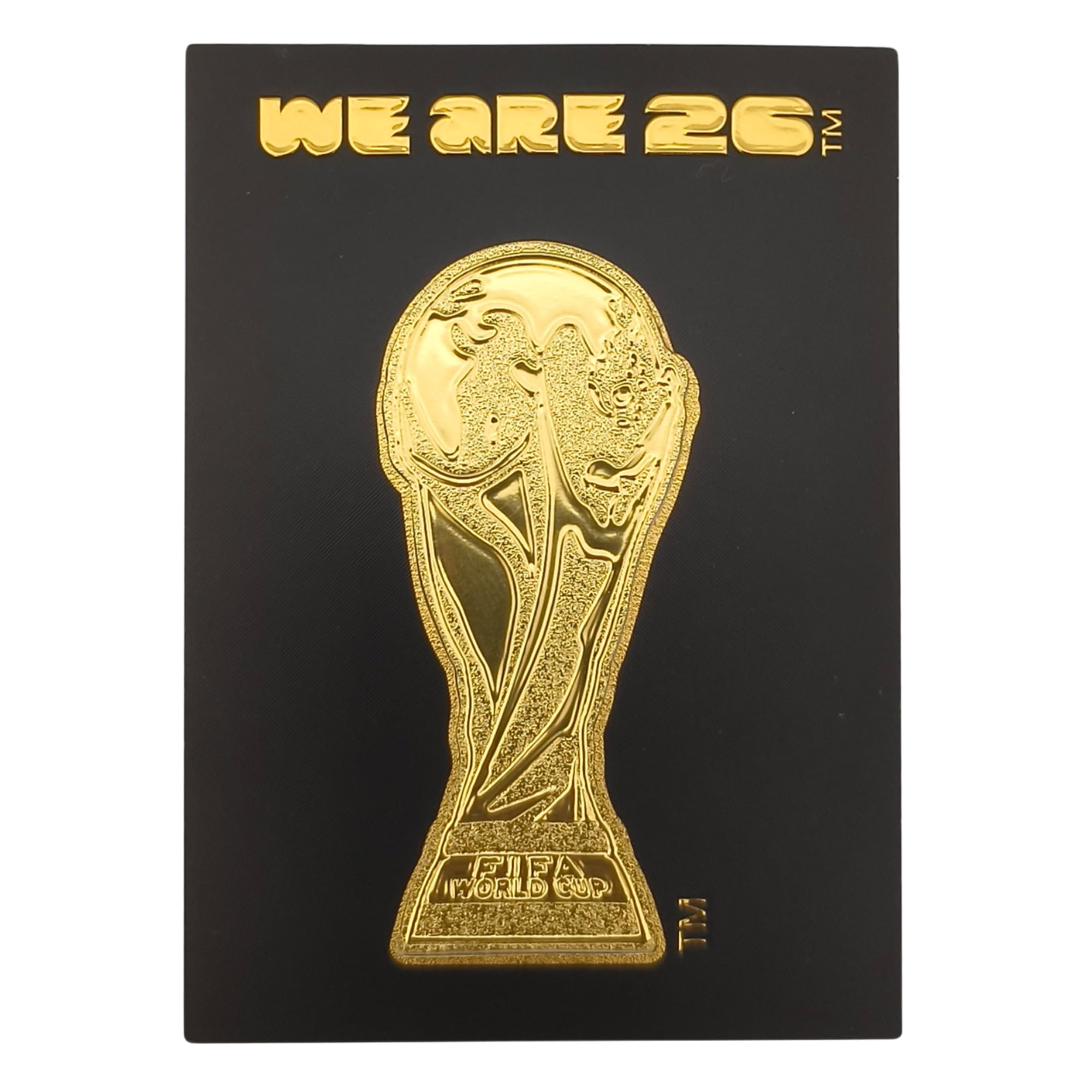 Official FIFA World Cup 2026 Edition 2.75 in. Vinyl 2D Embossed FIFA Trophy Sticker & 2.75 inch long WE ARE 26 Sticker- Limited in Production