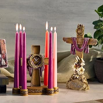 CBC Group Crucifix Candleholder for Lent, 8.25 Tall, Crown of Thorns