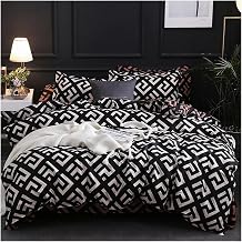 Luxury Black Bedding Set Queen King Single Full Size Polyester Bed Linen Duvet Cover Set with Pillowcase,Bedding, JM-021
