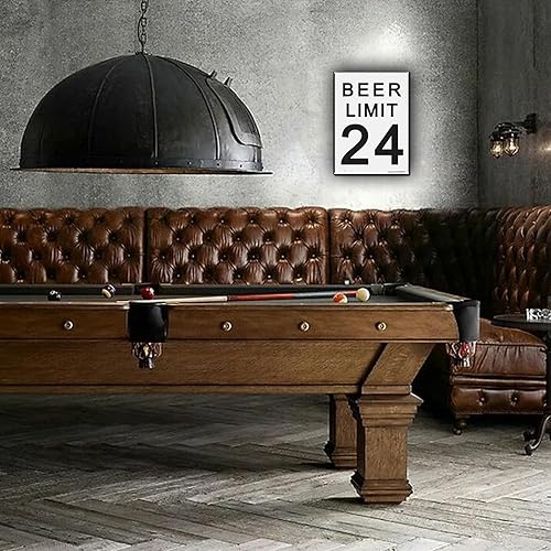 Miniatura 6 de Letrero de metal divertido con límite de cerveza, 24 letreros para decoración de bar de garaje, señal de tráfico, cueva de hombre, 8 x 12 pulgadas