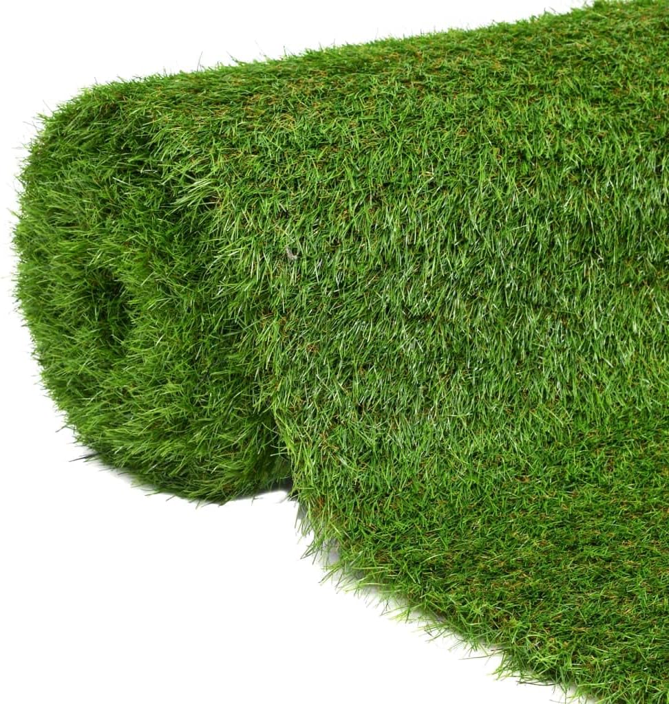 vidaXL Artificial Grass, Artificial Turf for Outdoor, Artificial Grass Carpet for Lawn Garden, Fake Grass Decor, 3.3'x16.4'/1.6" Green
