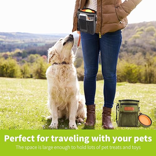 Miniatura 7 de Bolsa de entrenamiento para perros que lleva fácilmente los juguetes de las mascotas, dispensador integrado de bolsas de excremento de 3 formas de