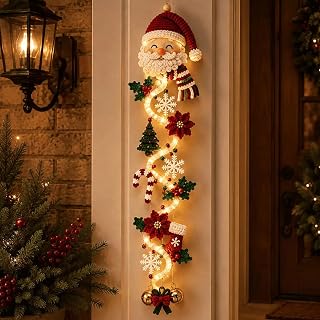 MerryCascade Glowing Christmas Door Hanger with Lighted (Color D)