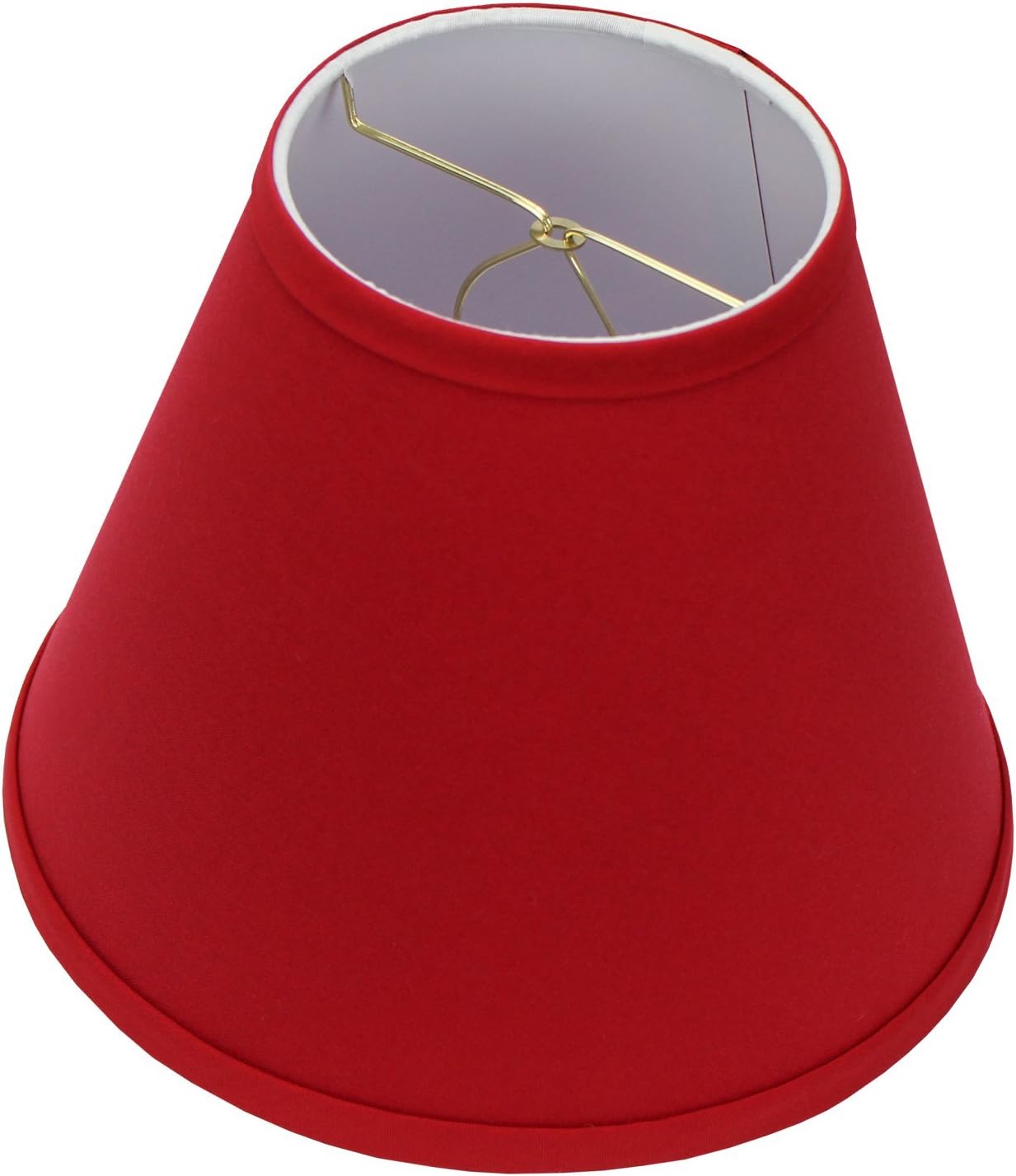 FenchelShades.com Lampshade 5" Top Diameter x 10" Bottom Diameter x 8" Slant Height with Clip-On Attachment for Standard Edison-Style Lightbulb (Linen Rich Red)