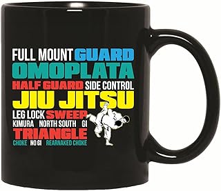 Gift Idea for Jiu Jitsu Fans Vintage Brazilian Jiu Jitsu Design 11oz 15oz Black Coffee Mug