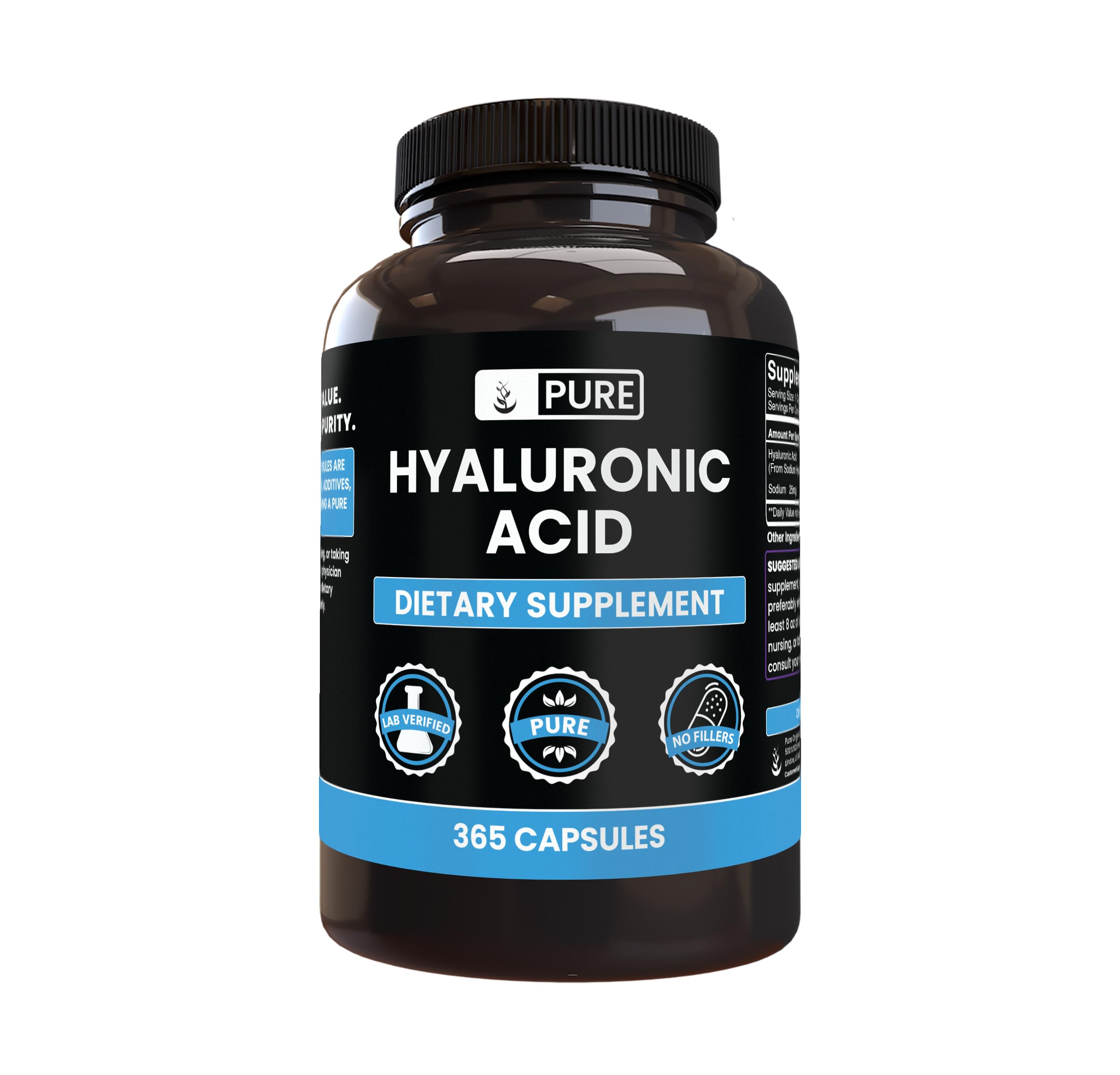 PURE ORIGINAL INGREDIENTS, Hyaluronic Acid, 365 Capsules