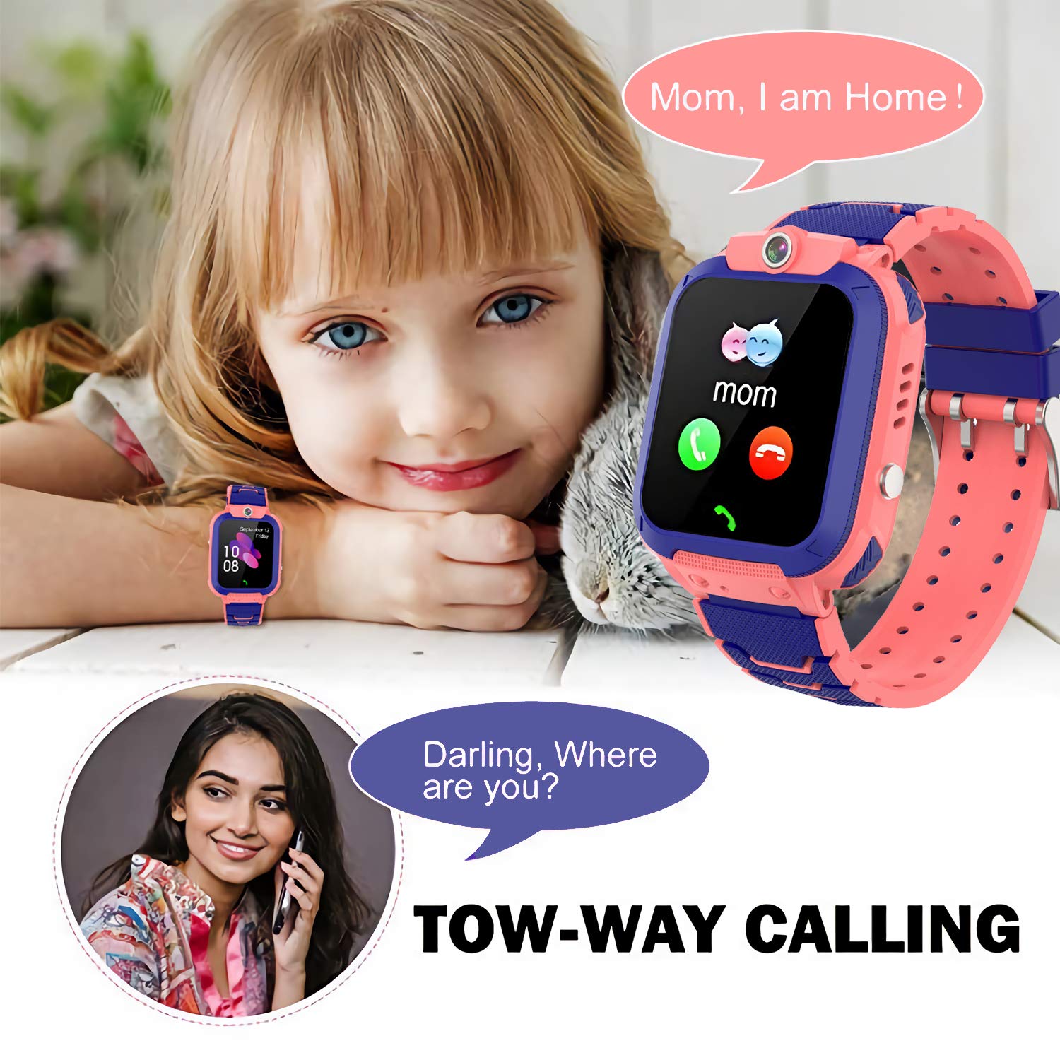 Montre Gps Enfant Montre Intelligente Enfant PTHTECHUS GPS LBS