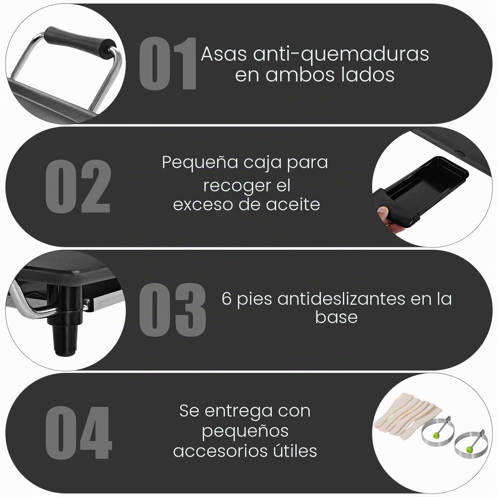 GOPLUS - Plancha eléctrica XXL antiadherente con termostato ajustable, rejilla de mesa antideslizante y lavable con asa acolchada, gran capacidad para 8 personas, 1800 W, 90 x 23 cm